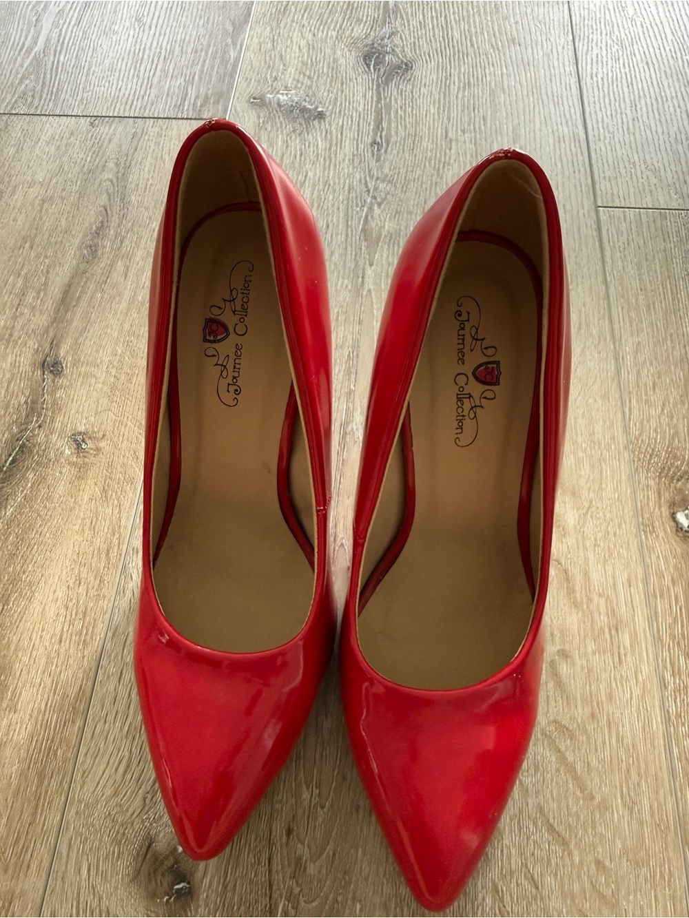 Journee Collection Red Patent Pointed-Toe High Heels